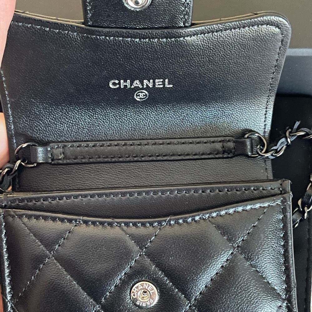 NEW Chanel So Black Mini Woc Cardholder 21B Bag - Picture 14 of 15
